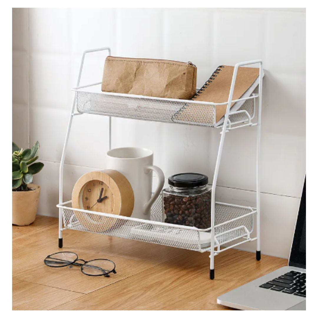 Vista 2 de Organizador Estante Multifuncional Metal - Color: Blanco